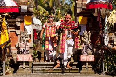 BALI, INDONESIA  APRIL 9: Balinese actors during a classic national Balinese dance formal wear on April 9, 2012 on Bali, Indonesia. formal wear is very popular cultural show on Bali.